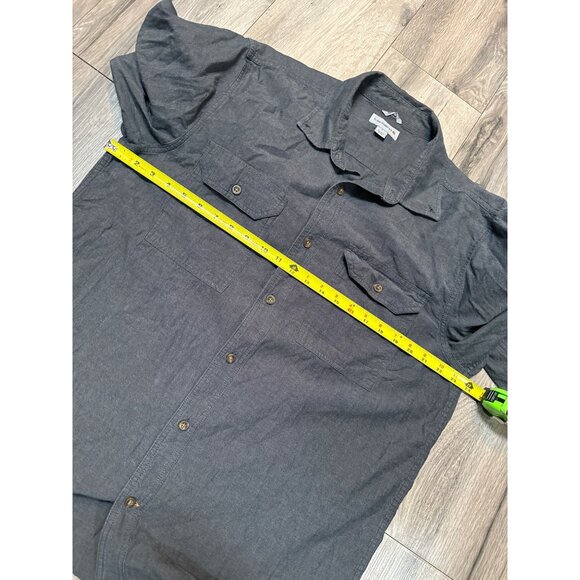 Carhartt Mens Force Relaxed Fit L Long Sleeve Button-Up Shirt Charcoal Gray Cott - Picture 4 of 7